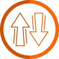 Sign Line Orange Circle Icon vector