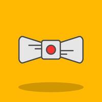 Bow Tie Filled Shadow Icon vector