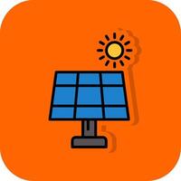 Solar Panel Filled Orange background Icon vector