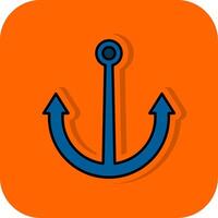 Anchor Filled Orange background Icon vector