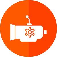 Gearbox Glyph Red Circle Icon vector