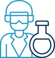 Chemist Line Blue Two Color Icon vector