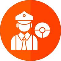 Driver Glyph Red Circle Icon vector