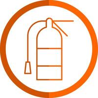 Extinguisher Line Orange Circle Icon vector