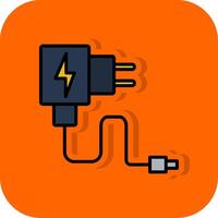 Charger Filled Orange background Icon vector