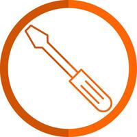 Screwdriver Line Orange Circle Icon vector