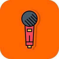 Mic Filled Orange background Icon vector