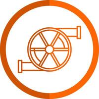 Turbo Line Orange Circle Icon vector