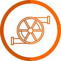 turbo línea naranja circulo icono vector