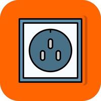 Socket Filled Orange background Icon vector