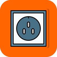 Socket Filled Orange background Icon vector