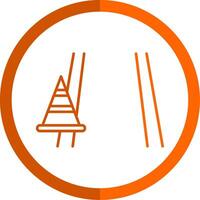 Cone Line Orange Circle Icon vector