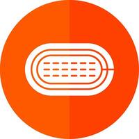 Running Track Glyph Red Circle Icon vector