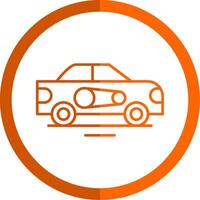 Belt Drive Kit Line Orange Circle Icon vector