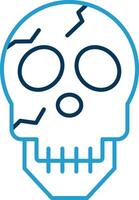 Skull Line Blue Two Color Icon vector