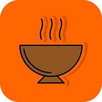 Soup Filled Orange background Icon vector