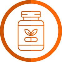 Supplements Line Orange Circle Icon vector