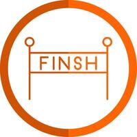 Finish Line Line Orange Circle Icon vector
