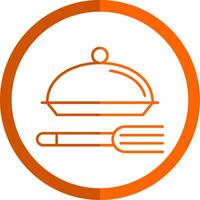 Meal Line Orange Circle Icon vector