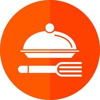 Meal Glyph Red Circle Icon vector