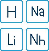 Periodic Table Line Blue Two Color Icon vector