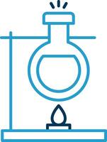Bunsen Burner Line Blue Two Color Icon vector