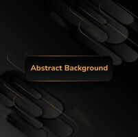 Abstract black color template with blend shapes. Background. black and gold luxury background vector