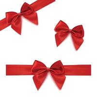 Red Ribbon with Bow Background vector