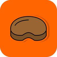 Steak Filled Orange background Icon vector