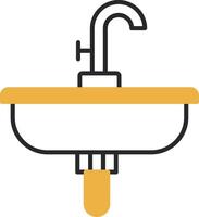 lavabo desollado lleno icono vector