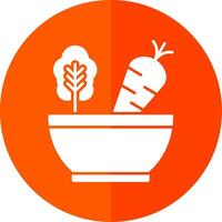 Salad Glyph Red Circle Icon vector