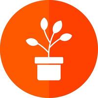 Plant Glyph Red Circle Icon vector