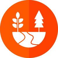 Nature Glyph Red Circle Icon vector