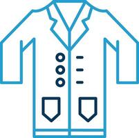 Lab Coat Line Blue Two Color Icon vector