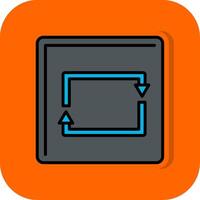 rectangular flecha lleno naranja antecedentes icono vector