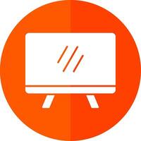 Television Glyph Red Circle Icon vector