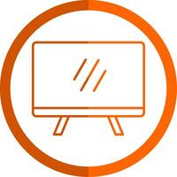 Television Line Orange Circle Icon vector