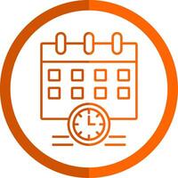 Schedule Line Orange Circle Icon vector