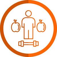 Lifestyle Line Orange Circle Icon vector