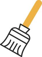 Broom Skined Filled Icon vector