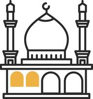 Mosque Skined Filled Icon vector