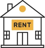 House for Rent Skined Filled Icon vector