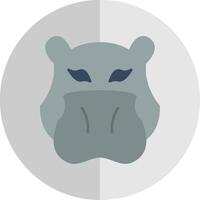 Hippopotamus Flat Scale Icon vector