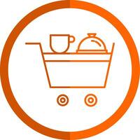 Room Service Line Orange Circle Icon vector