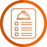 Menu Line Orange Circle Icon vector