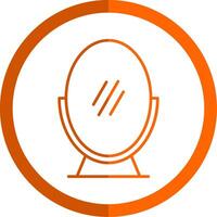 Mirror Line Orange Circle Icon vector