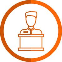 Reception Line Orange Circle Icon vector