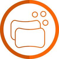 Soap Line Orange Circle Icon vector