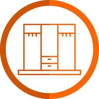 Closet Line Orange Circle Icon vector