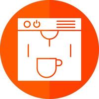 Coffe Maker Glyph Red Circle Icon vector